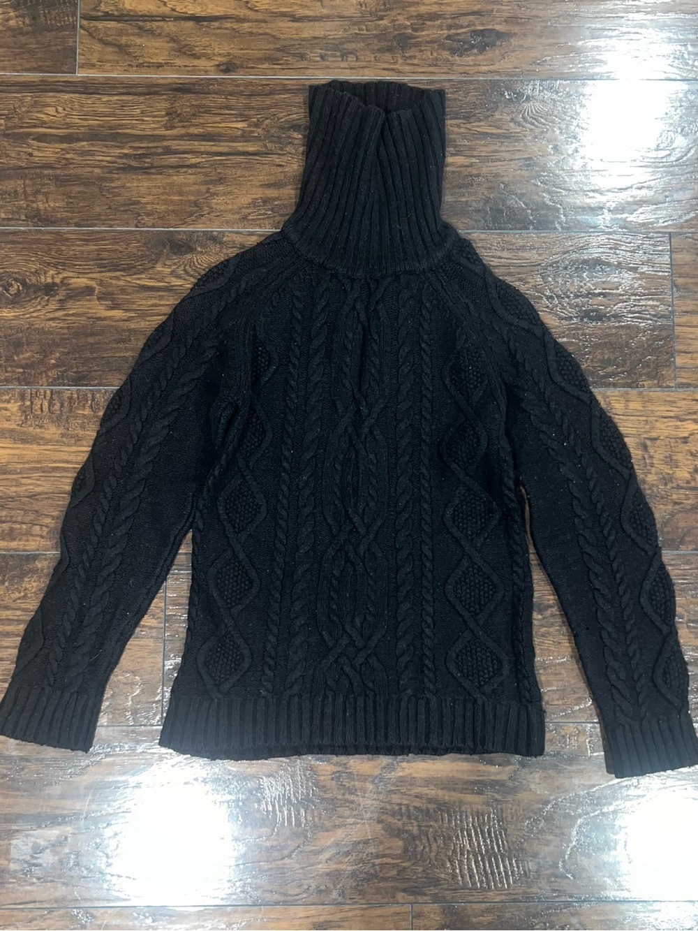 Cozy Black Cable Knit Turtleneck Sweater